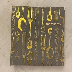 Gold & Gray Recipe Notebook - Decorative Kitchen Recipe Journal and Keeper